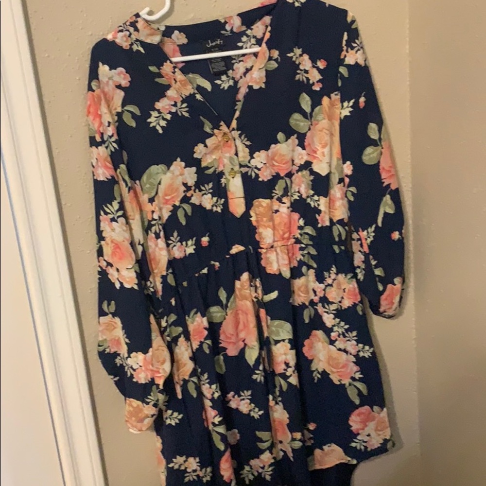 Navy Floral Dress